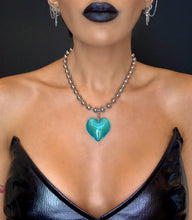 Load image into Gallery viewer, Heart of Glass Stainless Steel Ball Chain Choker/Necklace
