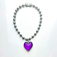 Load image into Gallery viewer, Heart of Glass Stainless Steel Ball Chain Choker/Necklace