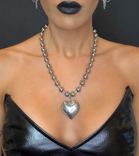 Load image into Gallery viewer, Heart of Glass Stainless Steel Ball Chain Choker/Necklace