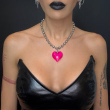 Load image into Gallery viewer, Heart of Glass Stainless Steel Ball Chain Choker/Necklace
