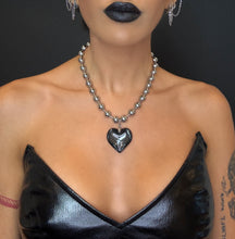 Load image into Gallery viewer, Heart of Glass Stainless Steel Ball Chain Choker/Necklace