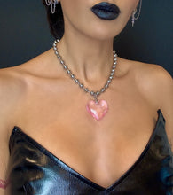 Load image into Gallery viewer, Heart of Glass Stainless Steel Ball Chain Choker/Necklace