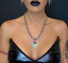 Load image into Gallery viewer, Heart of Glass Stainless Steel Ball Chain Choker/Necklace