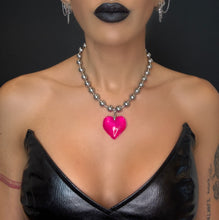 Load image into Gallery viewer, Heart of Glass Stainless Steel Ball Chain Choker/Necklace