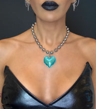Load image into Gallery viewer, Heart of Glass Stainless Steel Ball Chain Choker/Necklace
