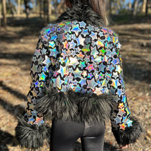Load image into Gallery viewer, STARSTRUCK Silver Holo Cropped Coat *MADE TO ORDER*