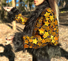 Load image into Gallery viewer, STAR STRUCK Gold Holo cropped coat *MADE TO ORDER*