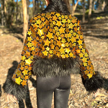 Load image into Gallery viewer, STAR STRUCK Gold Holo cropped coat *MADE TO ORDER*