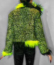 Load image into Gallery viewer, Fierce Neon Jungle Kitty Reversible Colorblock Coat *READY TO SHIP!*