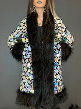 Load image into Gallery viewer, Long Silver Holo Cosmic Star Coat *MADE TO ORDER*