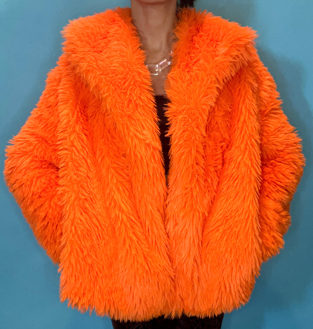 Orange Fungi Collar Coat *READY TO SHIP!*