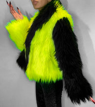 Load image into Gallery viewer, Fierce Neon Jungle Kitty Reversible Colorblock Coat *READY TO SHIP!*