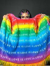 Load image into Gallery viewer, Rainbow Pride Love is Love Faux Fur Coat
