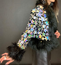 Load image into Gallery viewer, STARSTRUCK Silver Holo Cropped Coat *MADE TO ORDER*