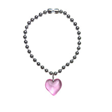 Load image into Gallery viewer, Heart of Glass Stainless Steel Ball Chain Choker/Necklace
