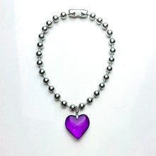 Load image into Gallery viewer, Heart of Glass Stainless Steel Ball Chain Choker/Necklace
