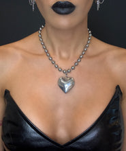 Load image into Gallery viewer, Heart of Glass Stainless Steel Ball Chain Choker/Necklace
