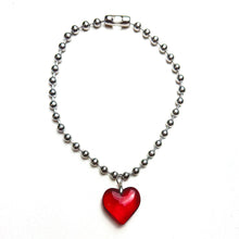 Load image into Gallery viewer, Heart of Glass Stainless Steel Ball Chain Choker/Necklace
