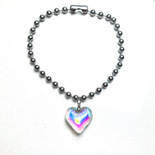 Load image into Gallery viewer, Heart of Glass Stainless Steel Ball Chain Choker/Necklace
