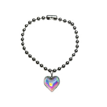 Load image into Gallery viewer, Heart of Glass Stainless Steel Ball Chain Choker/Necklace
