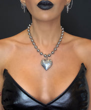 Load image into Gallery viewer, Heart of Glass Stainless Steel Ball Chain Choker/Necklace
