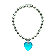 Load image into Gallery viewer, Heart of Glass Stainless Steel Ball Chain Choker/Necklace
