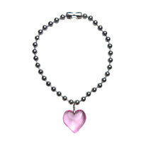 Load image into Gallery viewer, Heart of Glass Stainless Steel Ball Chain Choker/Necklace
