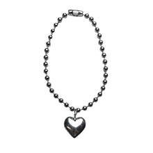 Load image into Gallery viewer, Heart of Glass Stainless Steel Ball Chain Choker/Necklace
