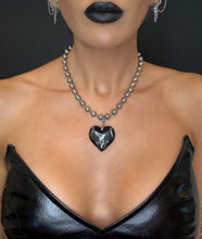 Load image into Gallery viewer, Heart of Glass Stainless Steel Ball Chain Choker/Necklace
