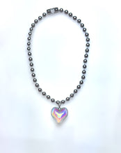 Load image into Gallery viewer, Heart of Glass Stainless Steel Ball Chain Choker/Necklace
