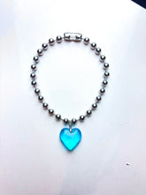 Load image into Gallery viewer, Heart of Glass Stainless Steel Ball Chain Choker/Necklace
