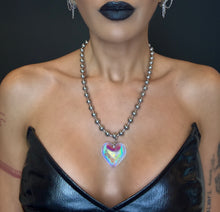 Load image into Gallery viewer, Heart of Glass Stainless Steel Ball Chain Choker/Necklace
