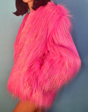Load image into Gallery viewer, Pink Sparkle Stardust Coat Hip Length
