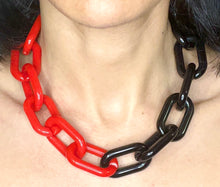 Load image into Gallery viewer, Half &amp; half Colored Acrylic Chain Chokers
