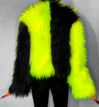 Load image into Gallery viewer, Fierce Neon Jungle Kitty Reversible Colorblock Coat *READY TO SHIP!*
