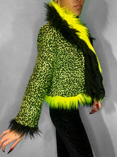 Load image into Gallery viewer, Fierce Neon Jungle Kitty Reversible Colorblock Coat *READY TO SHIP!*
