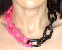 Load image into Gallery viewer, Half &amp; half Colored Acrylic Chain Chokers

