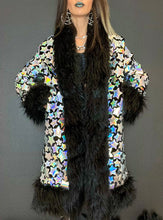 Load image into Gallery viewer, Long Silver Holo Cosmic Star Coat *MADE TO ORDER*
