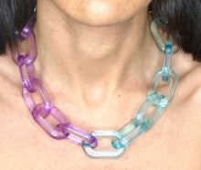 Load image into Gallery viewer, Half &amp; half Colored Acrylic Chain Chokers
