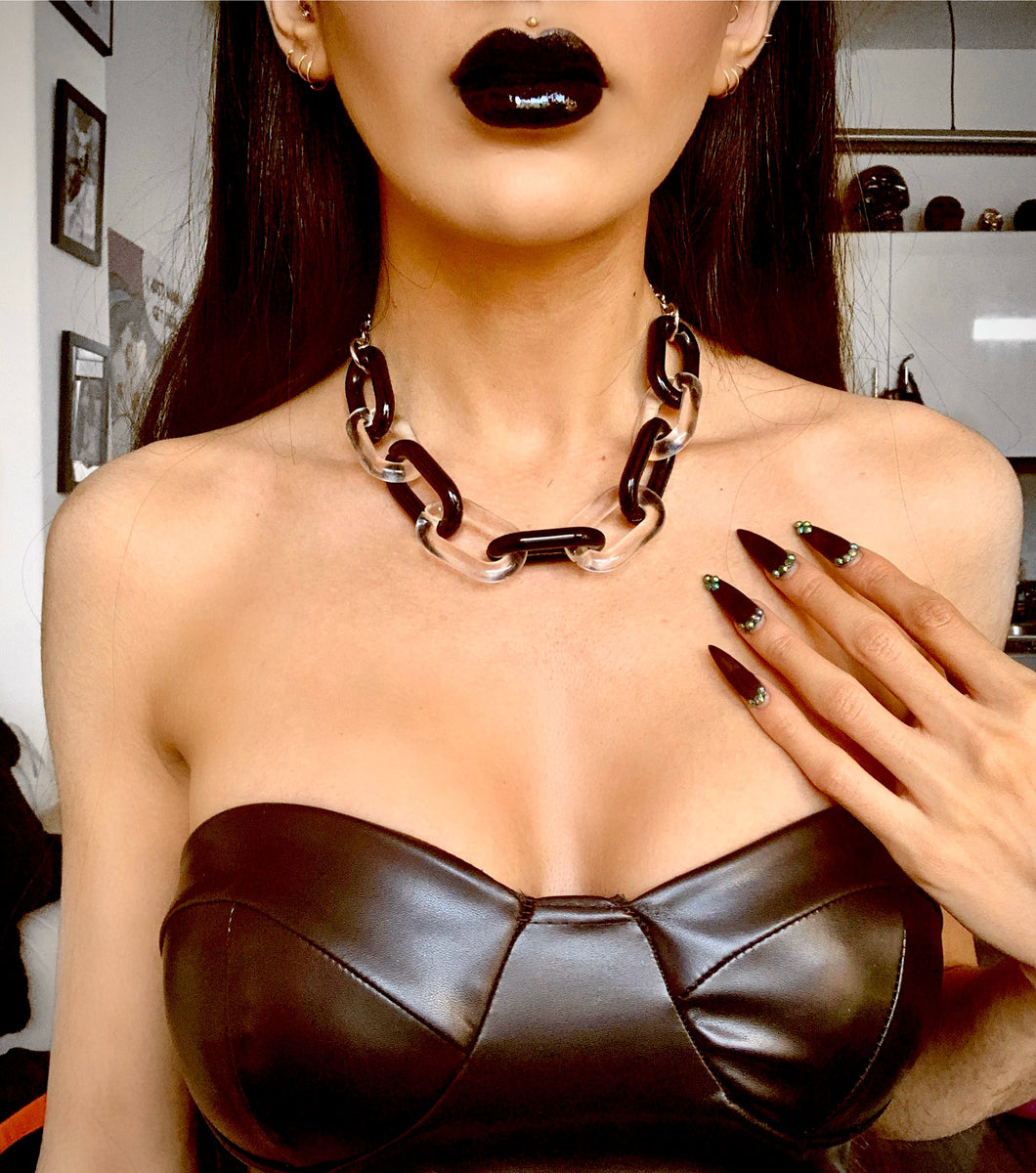Two-toned Acrylic Chain Choker/Necklace