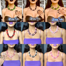 Load image into Gallery viewer, Two-toned Acrylic Chain Choker/Necklace
