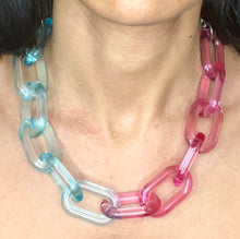 Load image into Gallery viewer, Half &amp; half Colored Acrylic Chain Chokers

