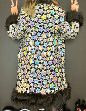Load image into Gallery viewer, Long Silver Holo Cosmic Star Coat *MADE TO ORDER*
