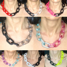 Load image into Gallery viewer, Half &amp; half Colored Acrylic Chain Chokers

